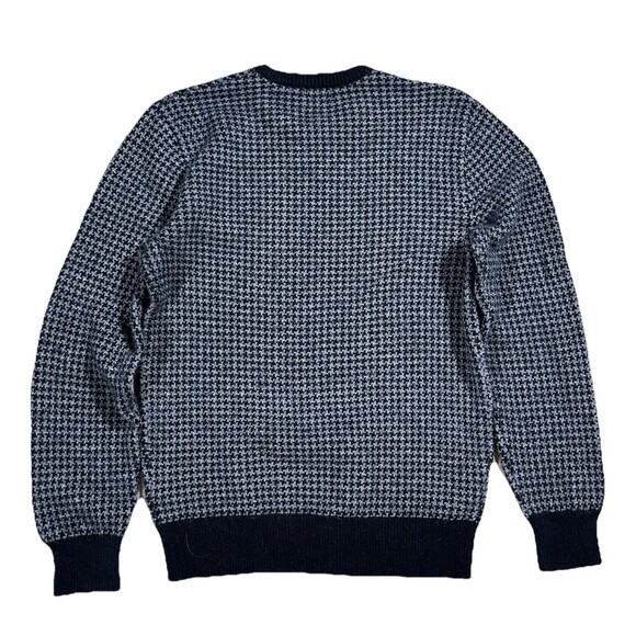 J. Crew Birdseye Houndstooth Wool Sweater Mens Size Small Black Gray - Picture 6 of 9